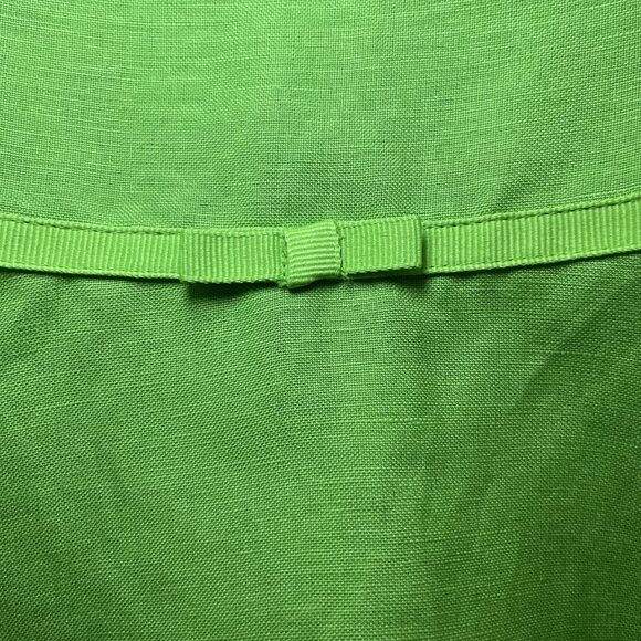 Larry Levine A-line flirty flowy bottom linen blend green skirt womens 14 NWT - Picture 2 of 13